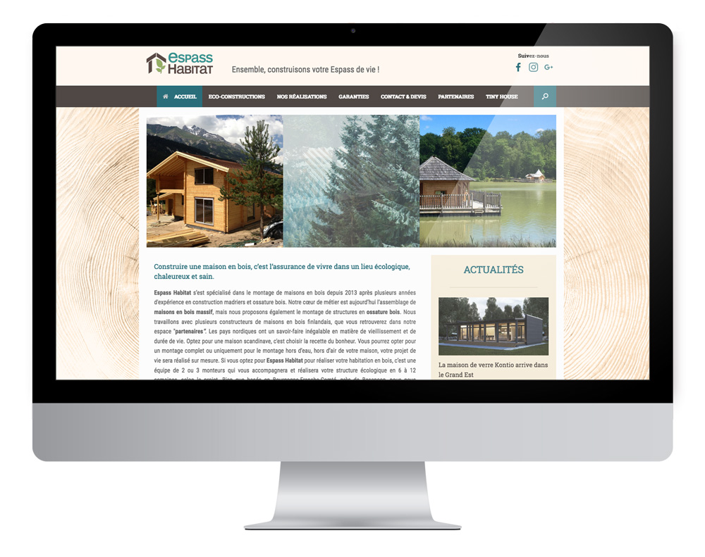 Création site internet espass-habitat-bois, constructeur de mains bois en Bourgogne-Franche-Comté
