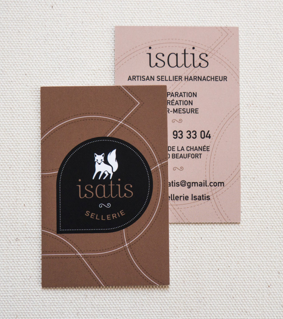 Création Logo - Carte des visites, Isatis, sellier harnacheur, Jura