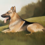Portrait peinture chien